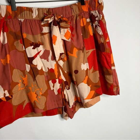 Sanctuary Orange Patterned Shorts Size 2X Pockets NWT High Waist - Picture 5 of 9